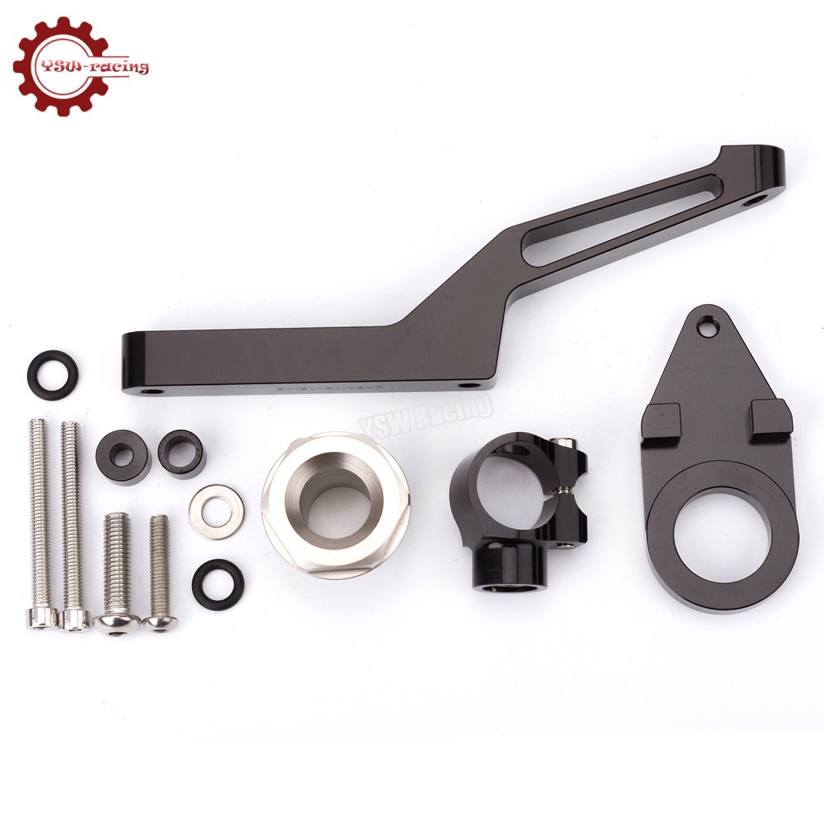 For Kawasaki ZX636 ZX6R 2009-2025 2024 Steering Damper & Bracket Mounting Kit US