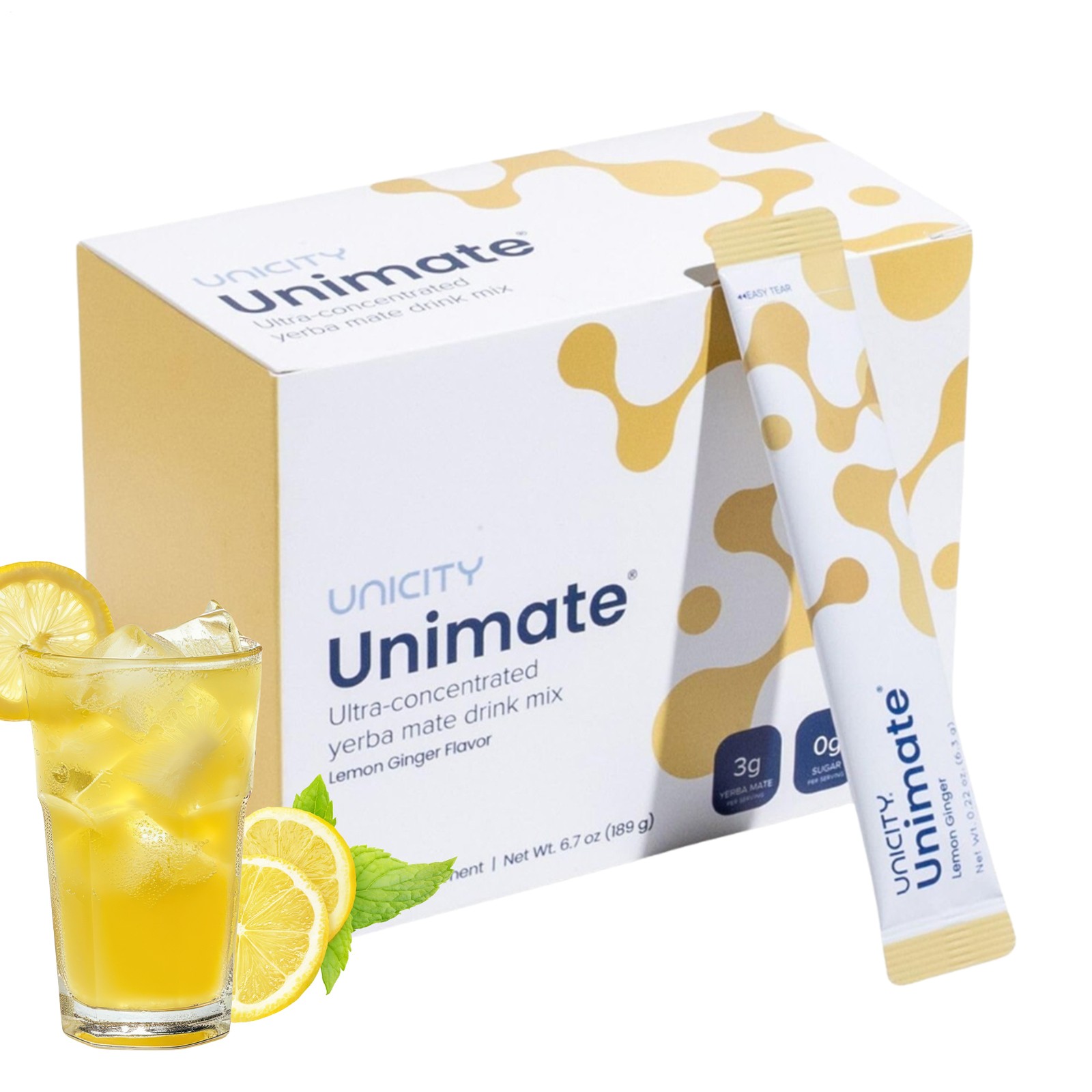 Unicity Unimate Yerba Mate Supplement LEMON GINGER 90/60/30 Packs~ Exp 2026