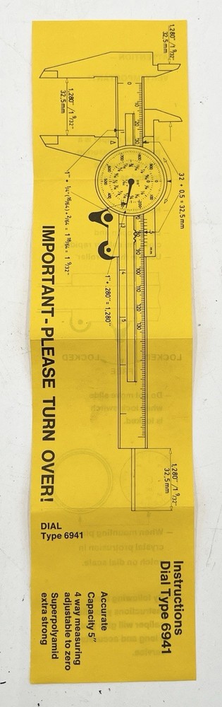 RCBS Dial Type 6941 Caliper - FOR PARTS - DOES NOT WORK