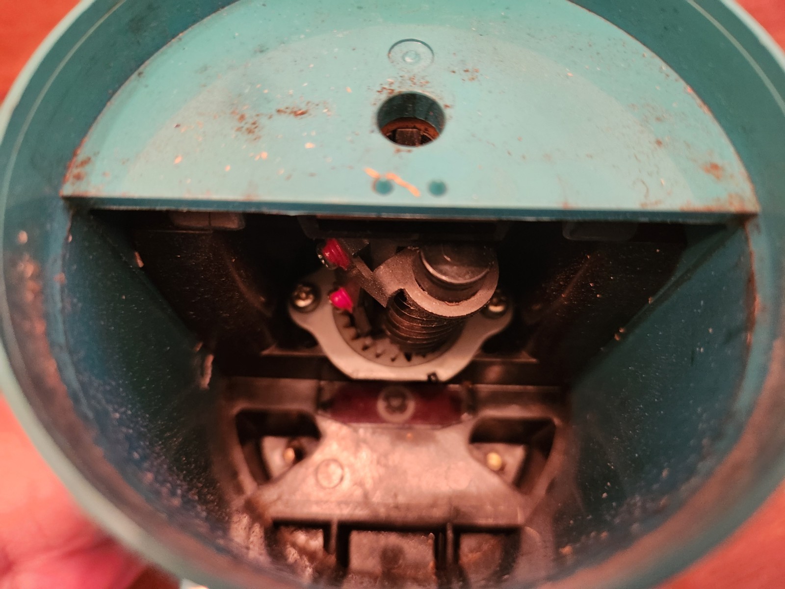 Vintage Panasonic Electric Pencil Sharpener KP-22A Teal Works Cracked Base