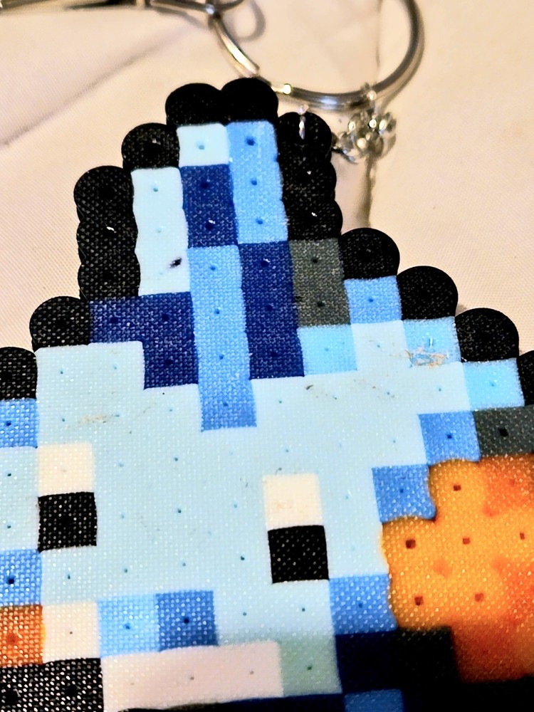 Pokemon Mudkip Perler Sprite Keychain