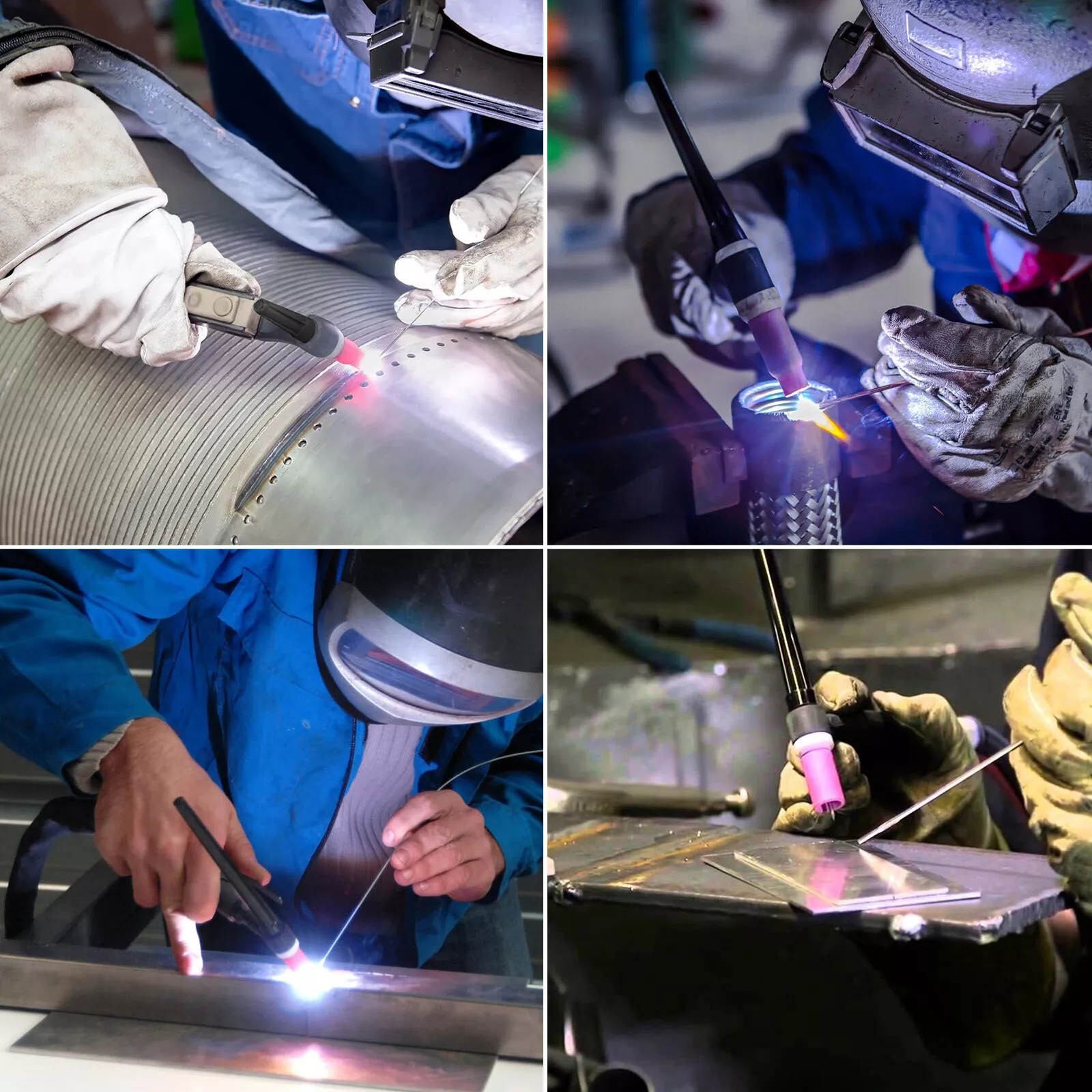 48PCS TIG Welding Torch Accessories Kit Nozzle Collets Body for WP-17/18/26 New