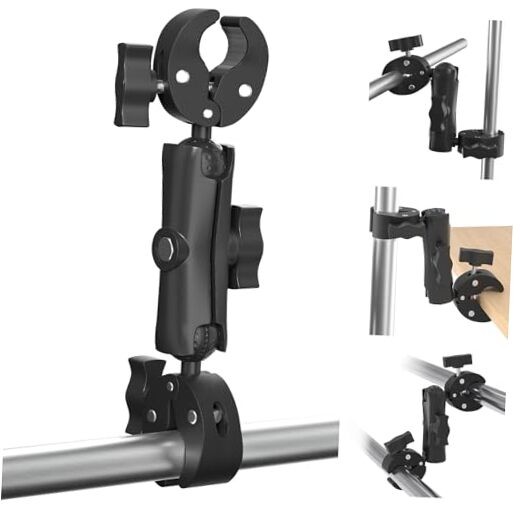 Super Double Clamp Mount Umbrella Camera Pole Clamp Holder,360° Magic Socket