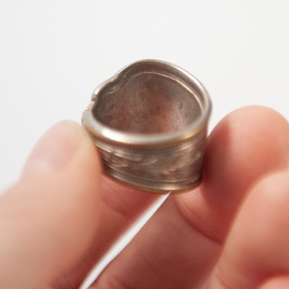 Handmade 2000s Y2K Silver Tone Spoon Ring Size 8