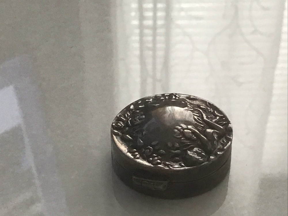 Antique Sterling Silver Ornate Trinket/Pill Box
