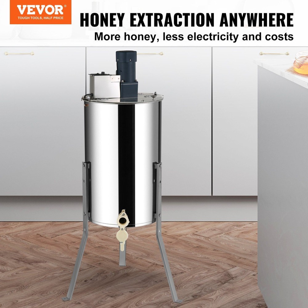 Beekeeping Extractor 2-4 Frame Electric w/Clear Lid & Height Adjustable Base
