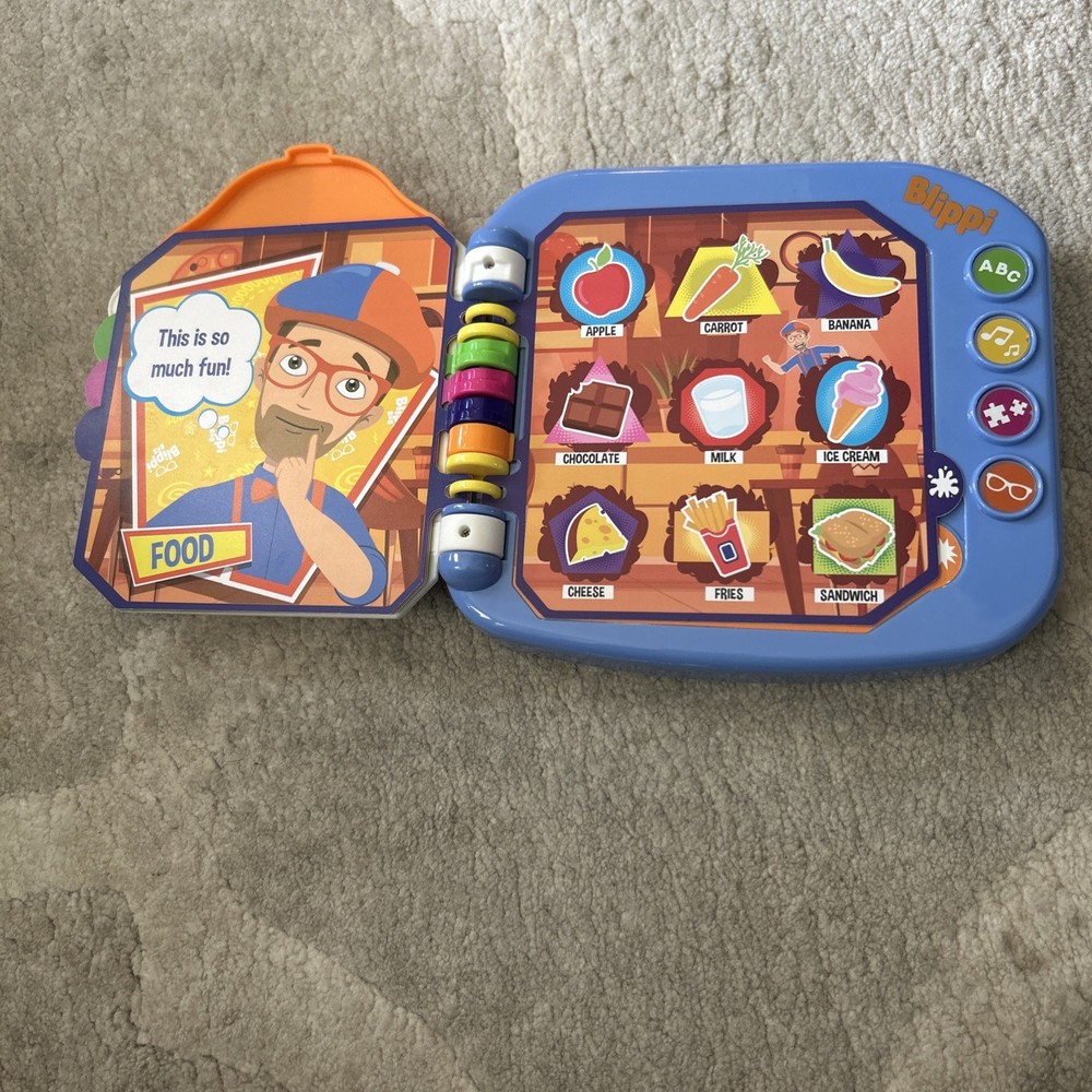 Blippi Learn & Play Word Book Interactive Light-Up Sounds Tested Works Moonbug