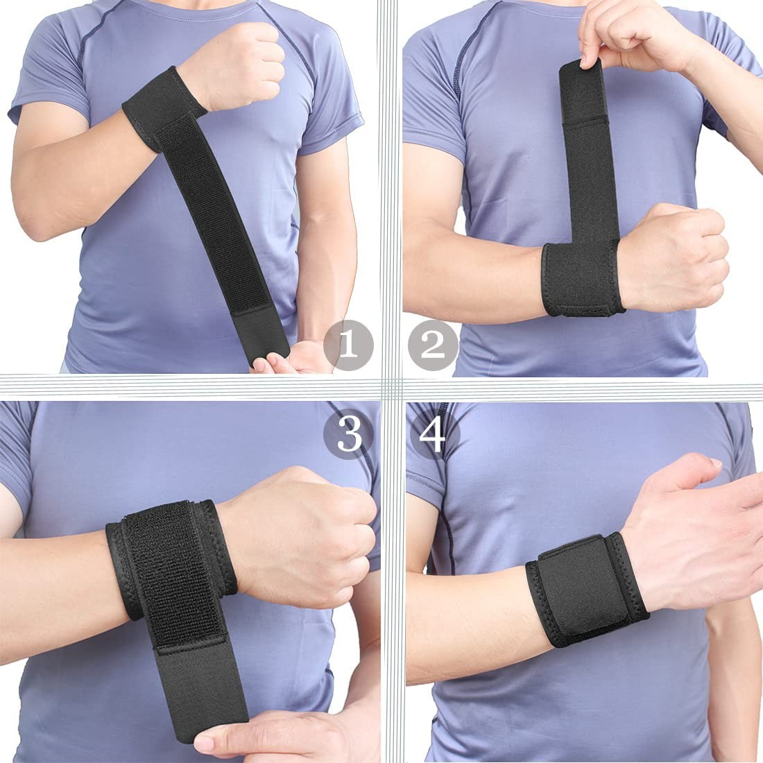 2 Pack Adjustable Wrist Support for Fitness, Carpal Tunnel & Arthritis Relief