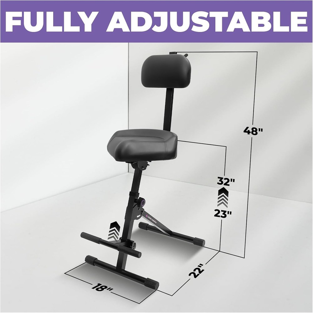 Guitar Stool with Backrest and Guitar Stand