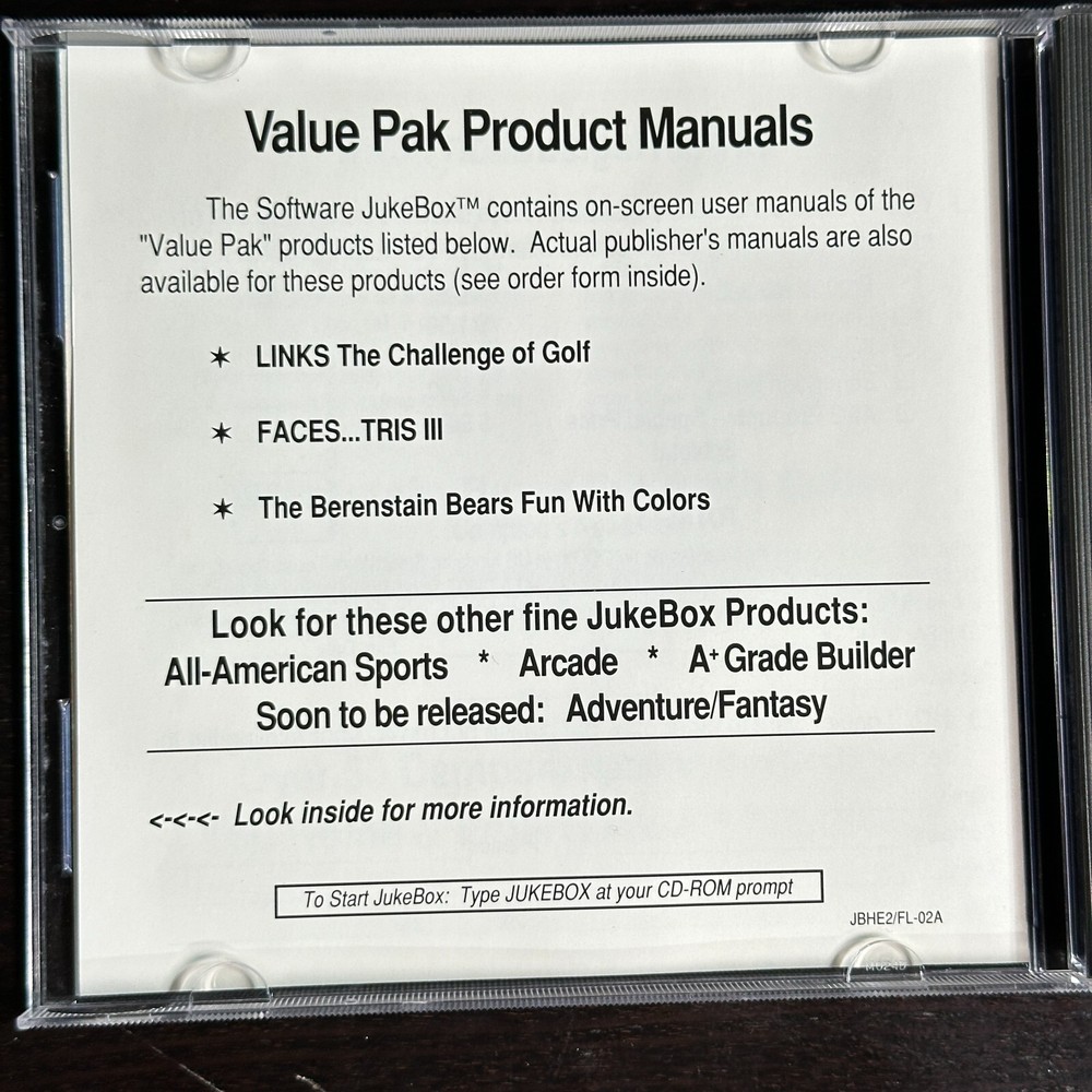 Vintage Software Jukebox CD Rom 1993