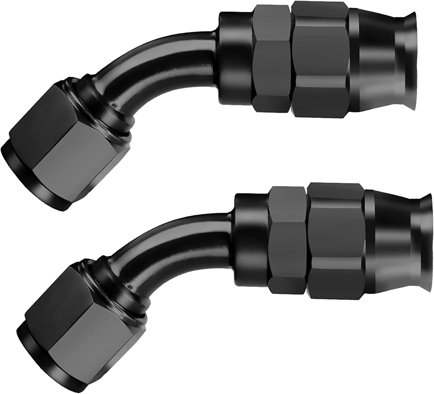 LokoCar PTFE Hose End Fittings 4AN 6AN 8AN 10AN 0° 45° 90° Degree Fits PTFE Hose