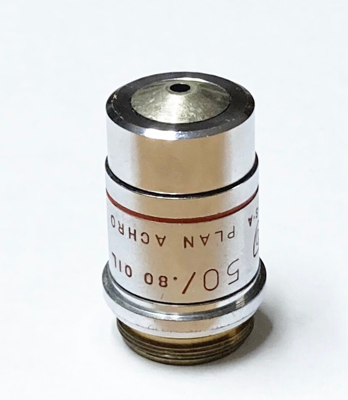 AO 1016 American Optical 50x Plan Achro .80 Oil Iris Microscope Objective
