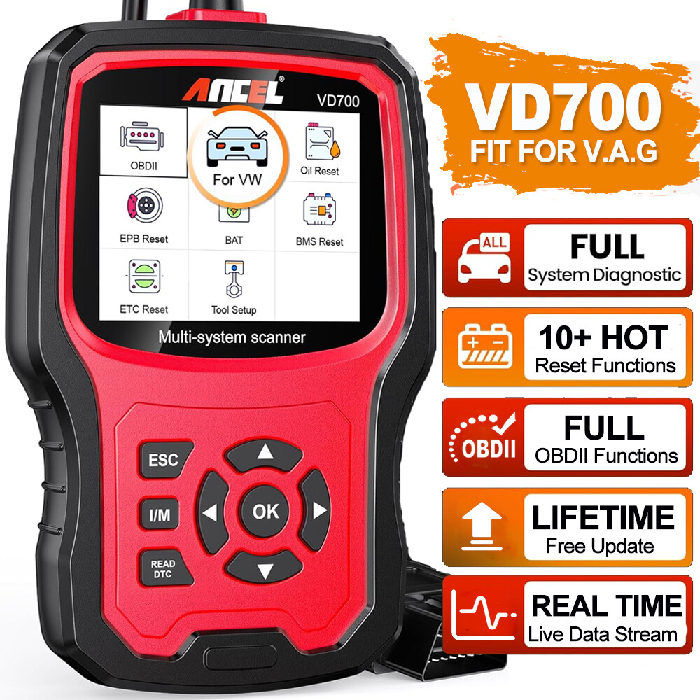 Ancel VD700-US All System Diagnostic ABS SRS DPF Car OBD2 Scanner Code Reader