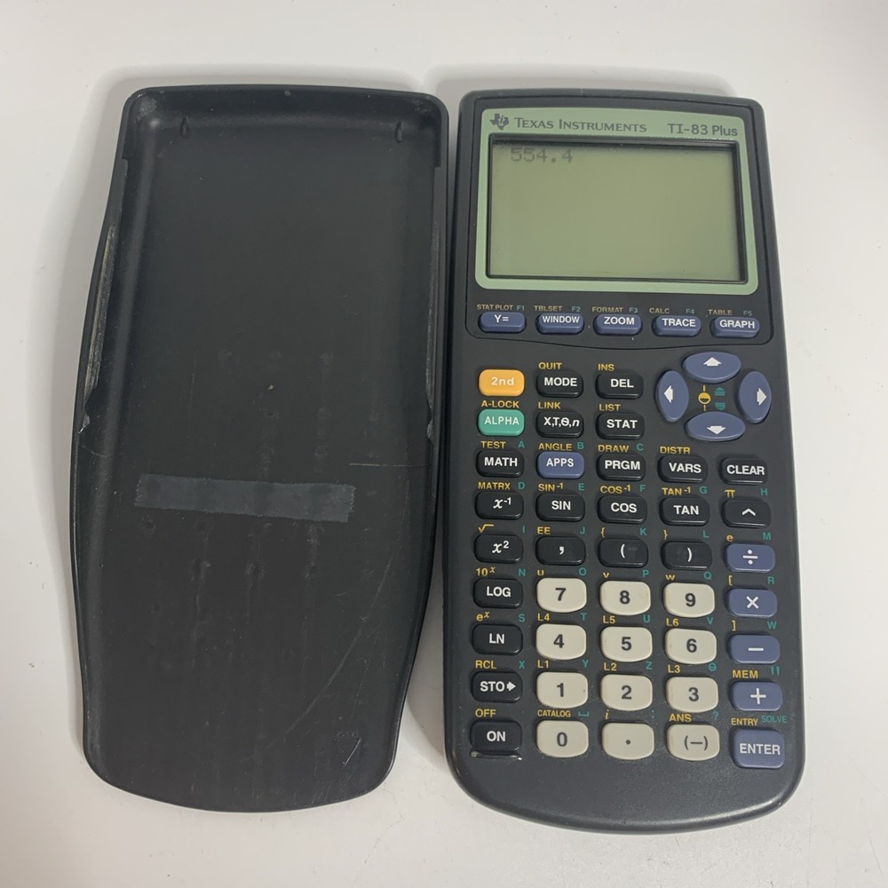 Texas Instruments TI-83 Plus Graphing Calculator With Cover + Batteries Tested