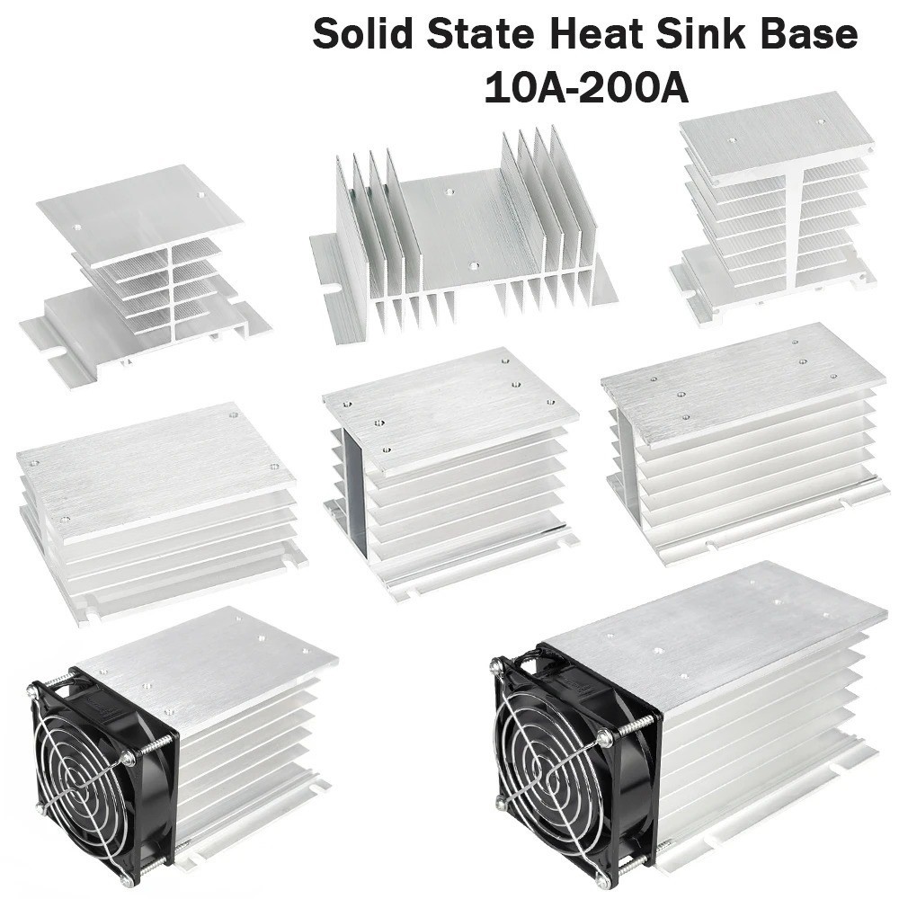 10A-200A Solid State Relay Module Single Three Phase Heat Sink Din Rail Mount