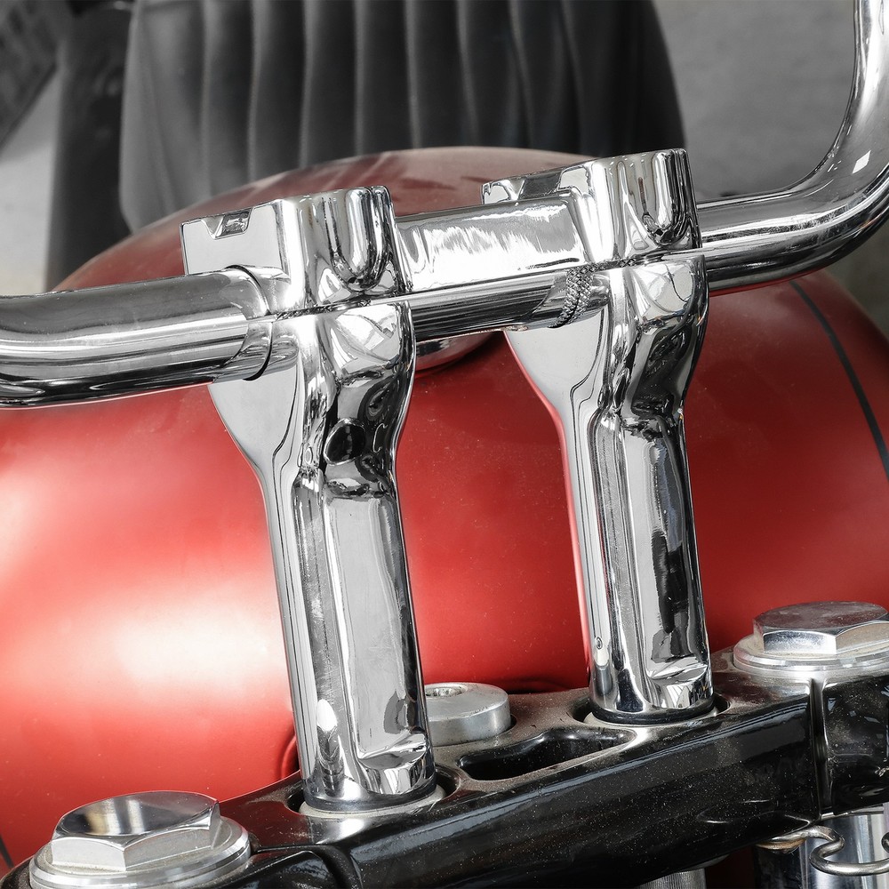 Chrome 4 " Handlebar Risers Fit For Harley-Davidson 1" Bar Dyna Heritage Softail