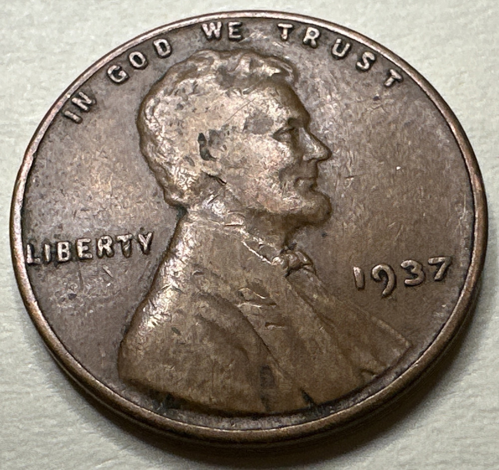 1937 1C Lincoln Cent WHEAT PENNY 349X