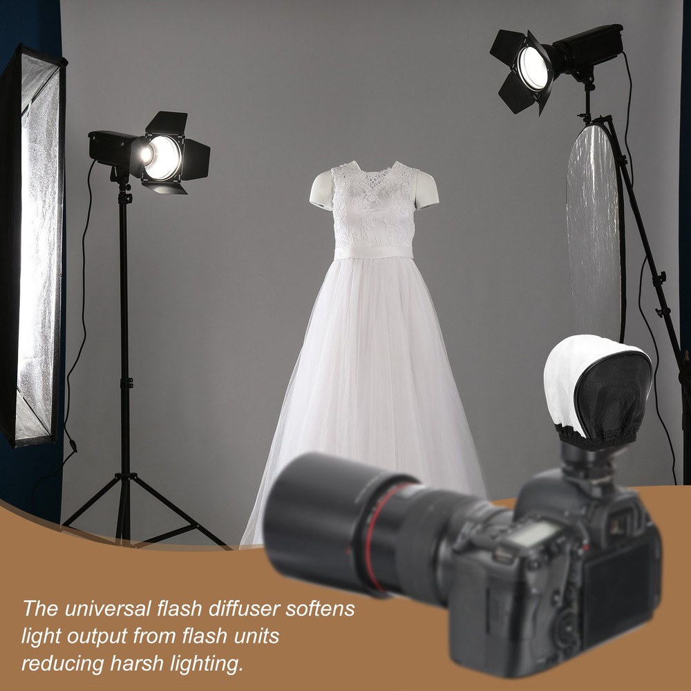 2pcs 3.5" x 3.7" Soft Mini Flash Bounce Diffuser Cap, for Flashlight, White