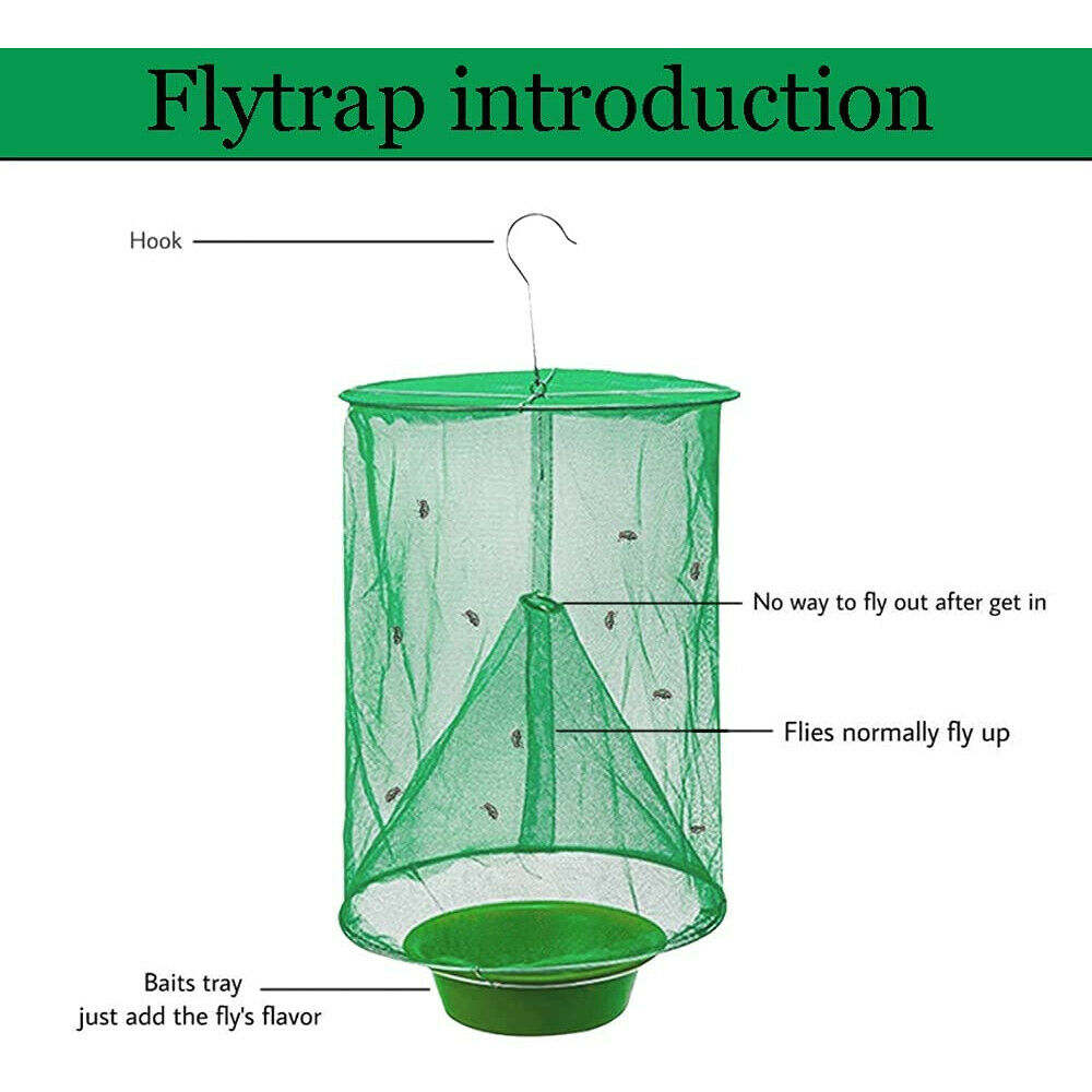 4/8/16 Pcs Ranch Fly Trapper Reusable Pest Bug Fly Catcher Killer Cage Net Trap