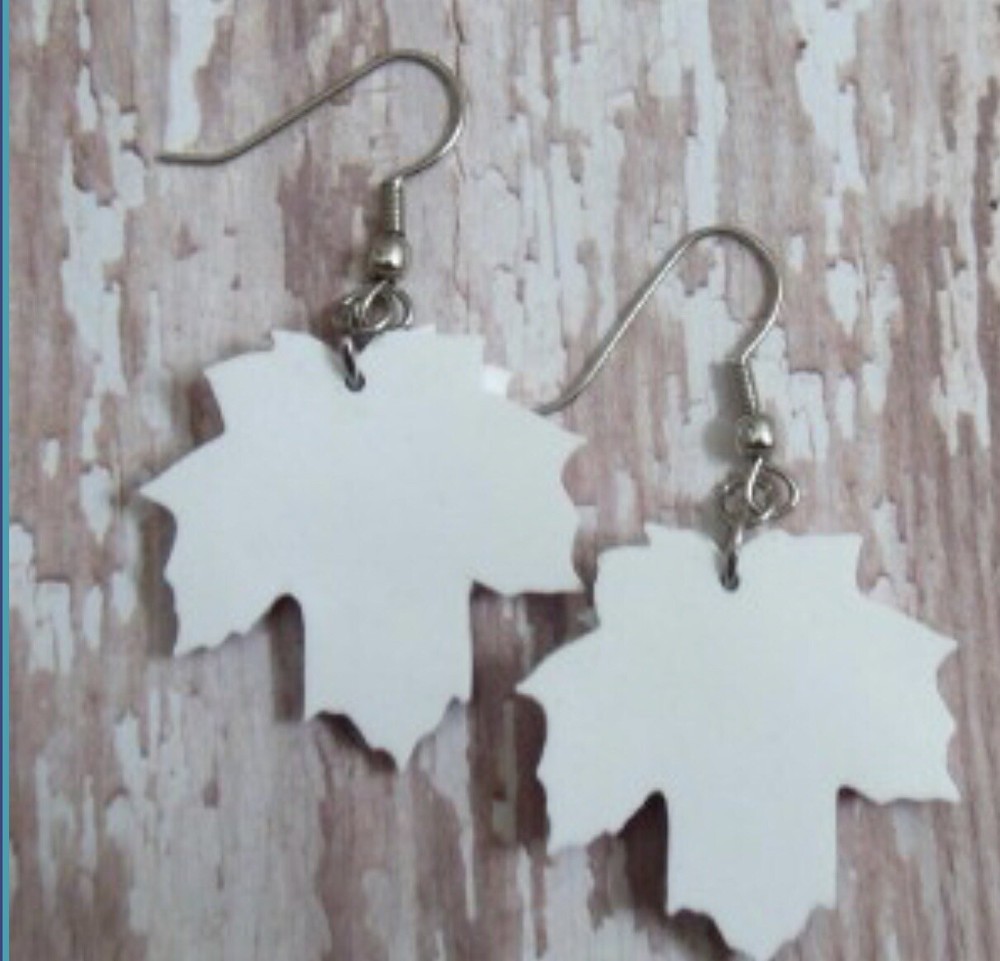orange yellow fall autumn maple leaf charm earrings