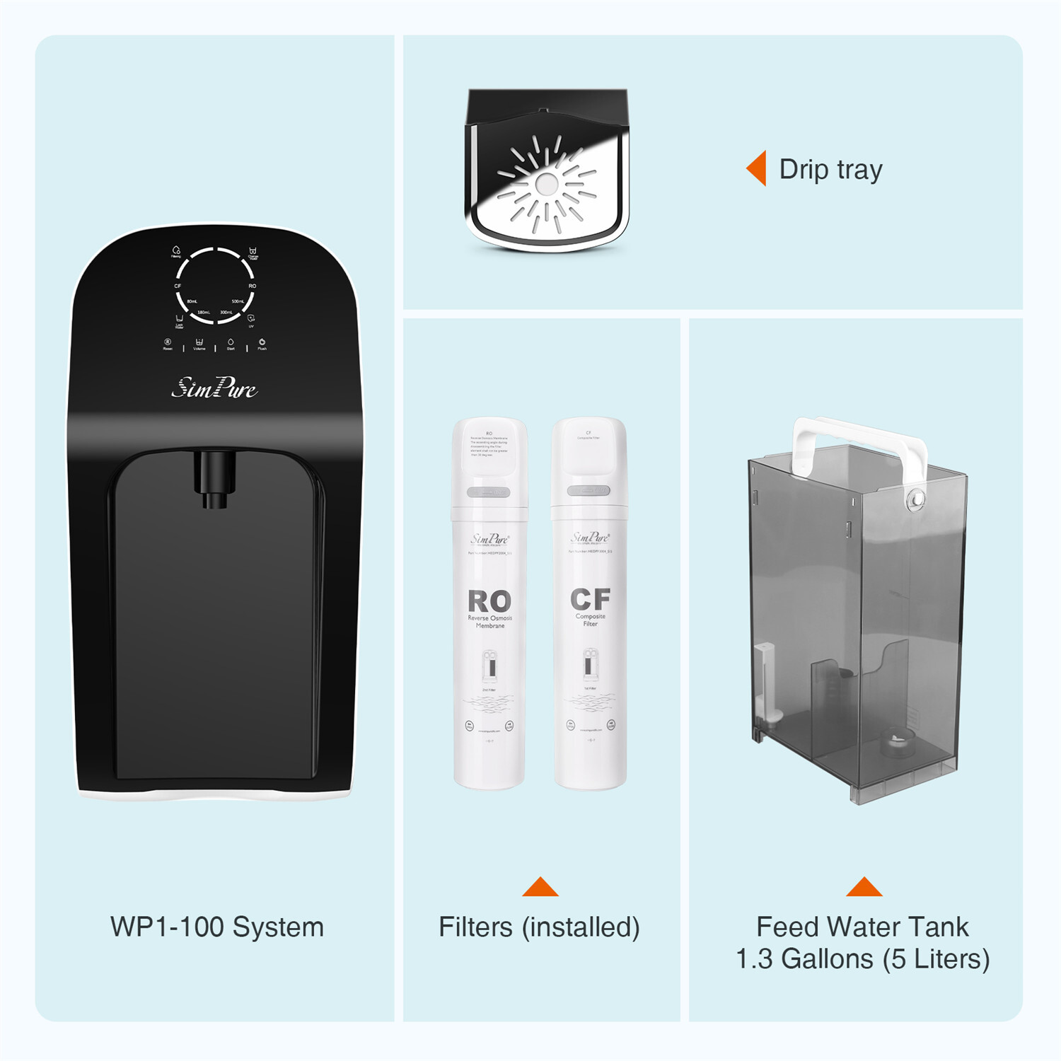 WP1 UV RO Countertop Reverse Osmosis Water Filtration Syestem Water Dispenser