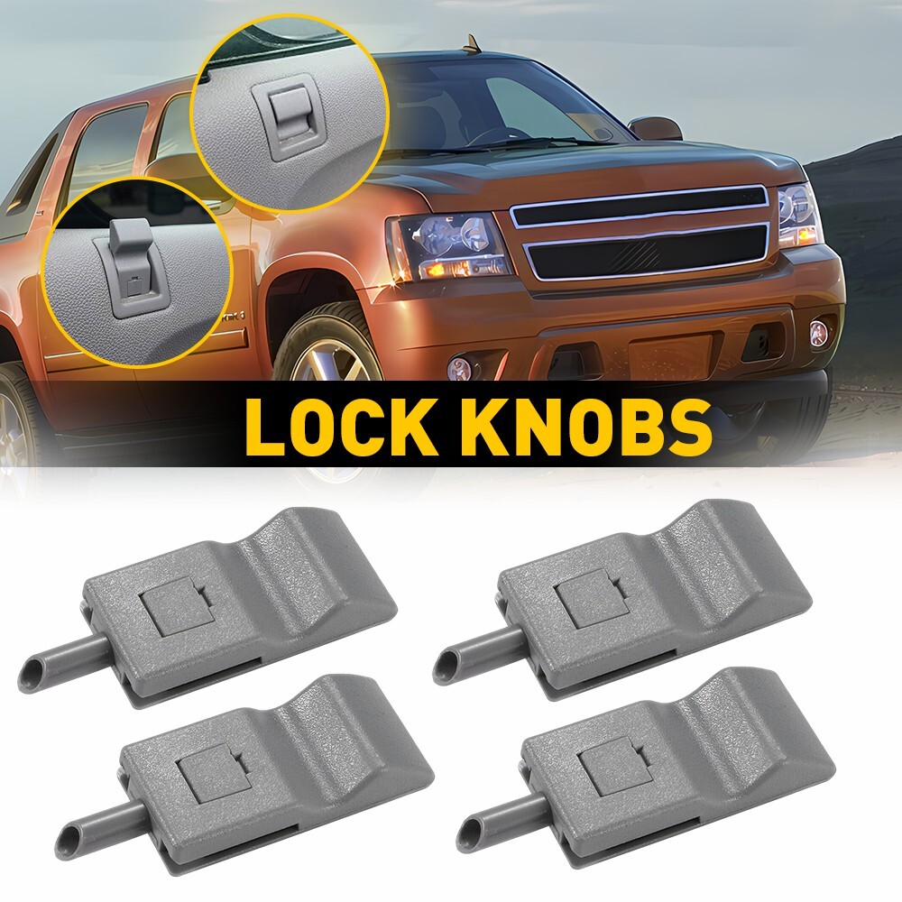 4PCS Door Lock Knobs Front/Rear for 2007-2013 Chevy Silverado GMC Yukon Escalade