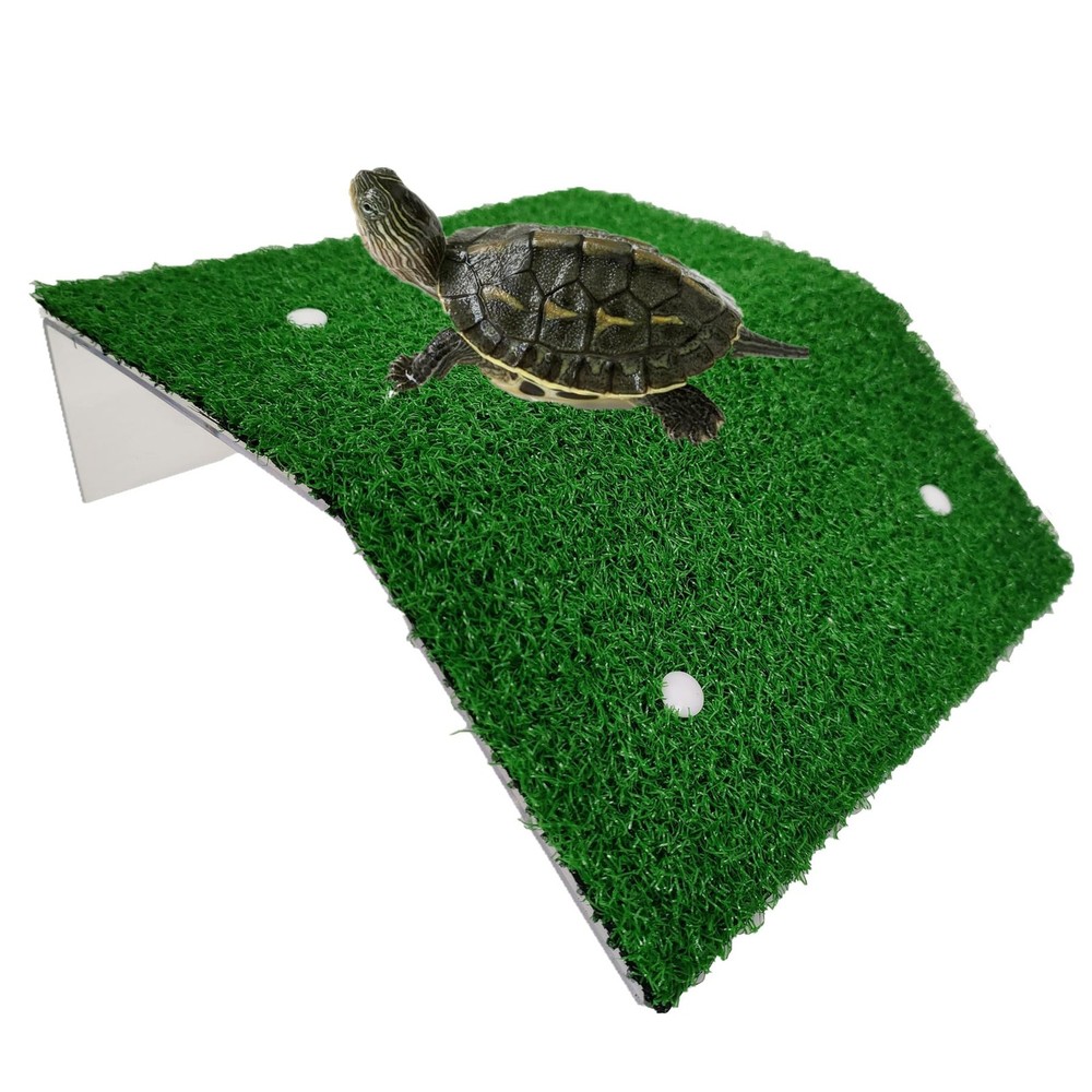Turtle Resting Basking Platform Simulation Grass Turtle Ramp, Lawn Tortoise C...