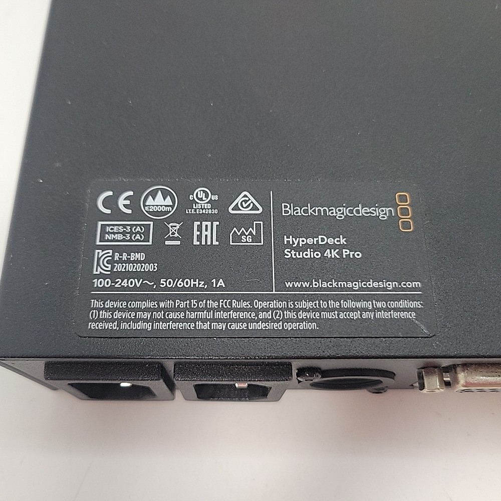 Blackmagic Design HyperDeck Studio 4K Pro - Black