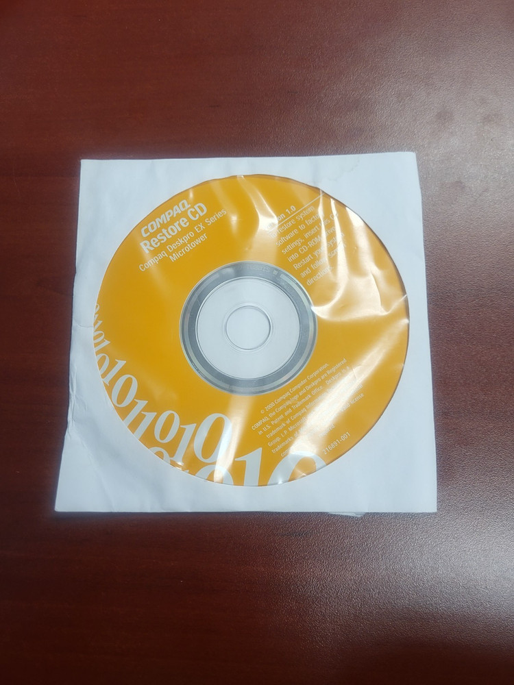 Restore CD for Compaq Deskpro EX Series Microtower Version 1.0