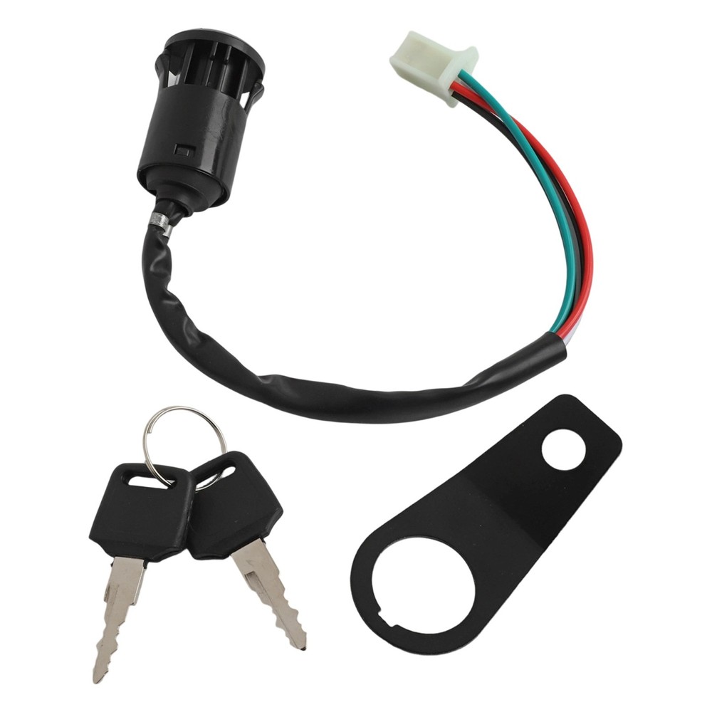 Motorcycle Ignition Switch Key with Mounting Bracket for 50cc to 150cc