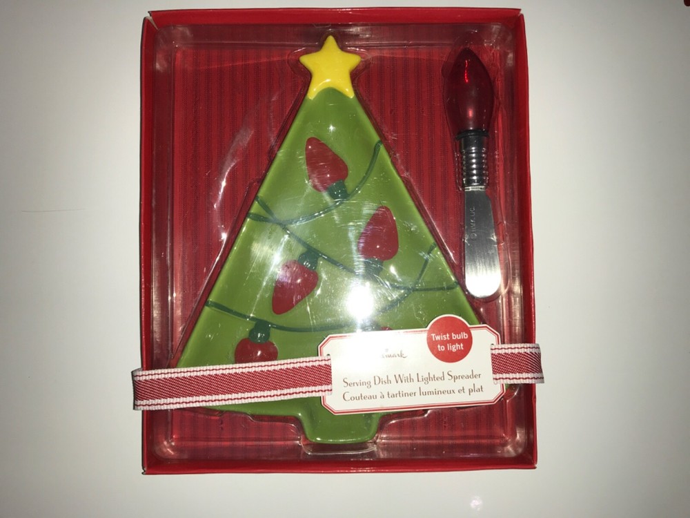Hallmark serving dish w/lighted spreader