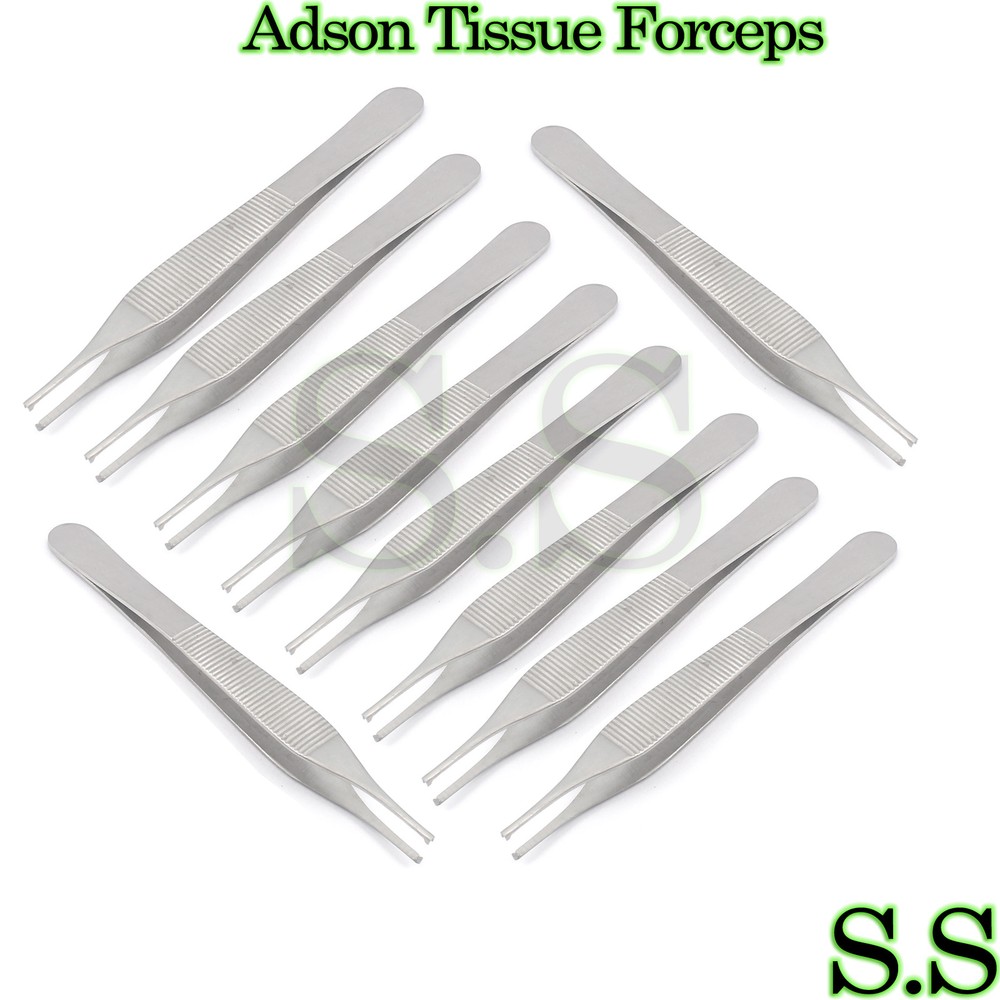 12 pcs Adson Tissue Forceps Surgical Veterinary Instruments