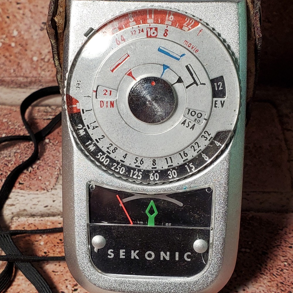 Vtg SEKONIC LIGHT AUTO LEADER 3 METER TESTED W Leather Case
