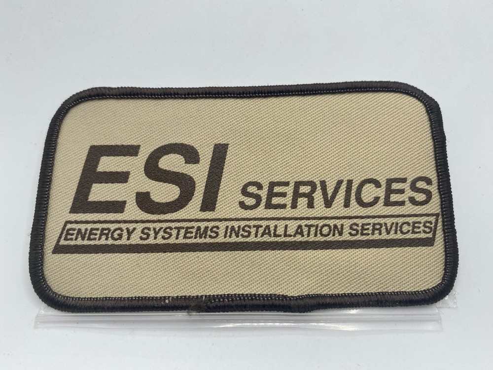 ESI SERVICES  VINTAGE  SILK SCREEN  SEW ON NAME PATCH TAG