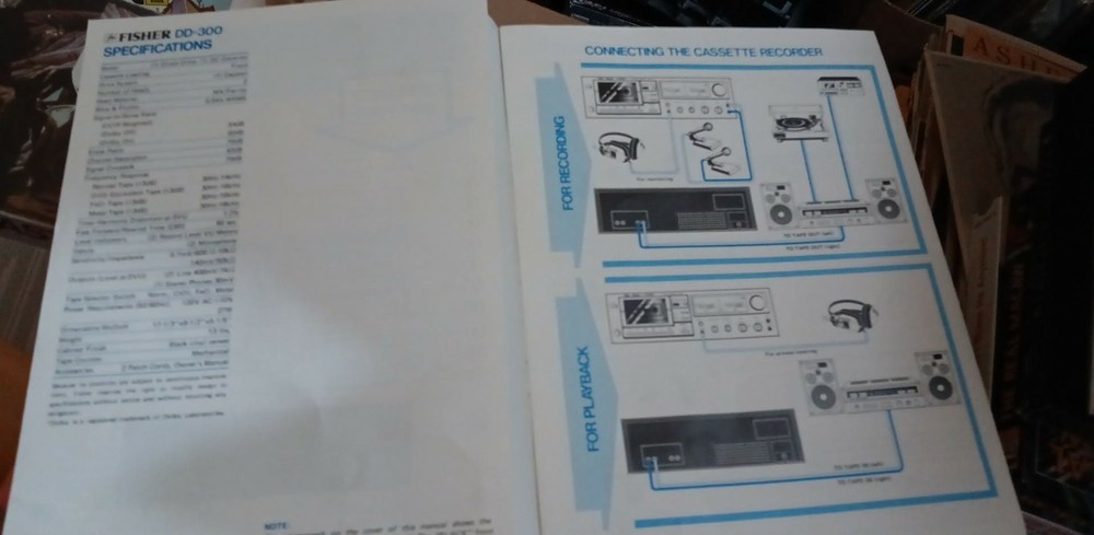 FISHER DD-300 OPERATING INSTRUCTIONS STEREO CASSETTE DECK ORIGINAL