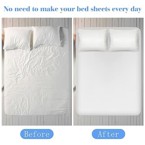 2 Pack Bed Sheet Fasteners Straps Adjustable Bed Sheet Holder 2 Pcs White