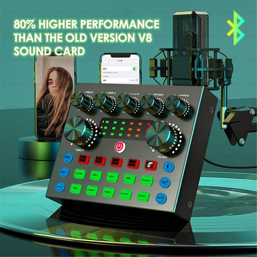 USB Interface External Sound Card Live Broadcast Microphone Audio Card Equipment