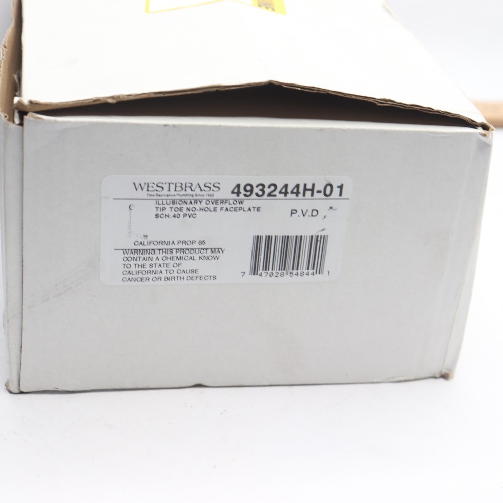 Westbrass Tip-Toe Bath Illusionary Overflow PVC White Schedule 40 12x4