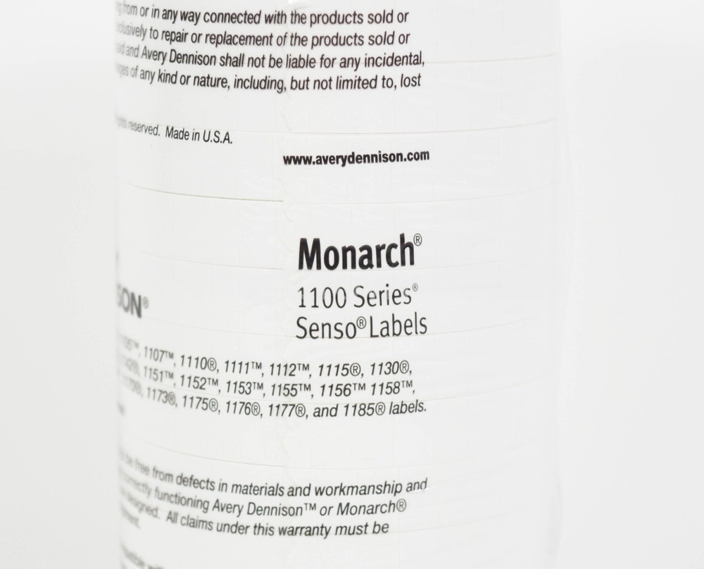 Avery Dennison Monarch 1100 Series Senso Labels 16 Pack Roll White