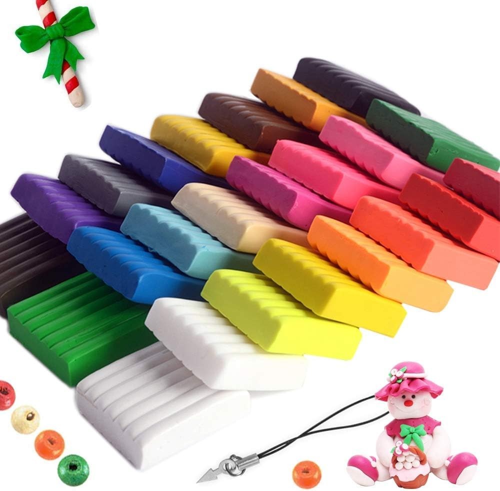 Versatile Polymer Clay Starter Kit - 24 Colors, Sculpting Tools & Guide Included