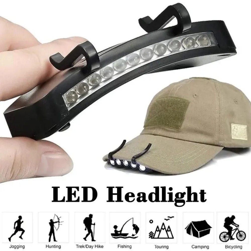 Durable Hands-Free Cap Light, Battery Powered LED for Work Sites & Basements