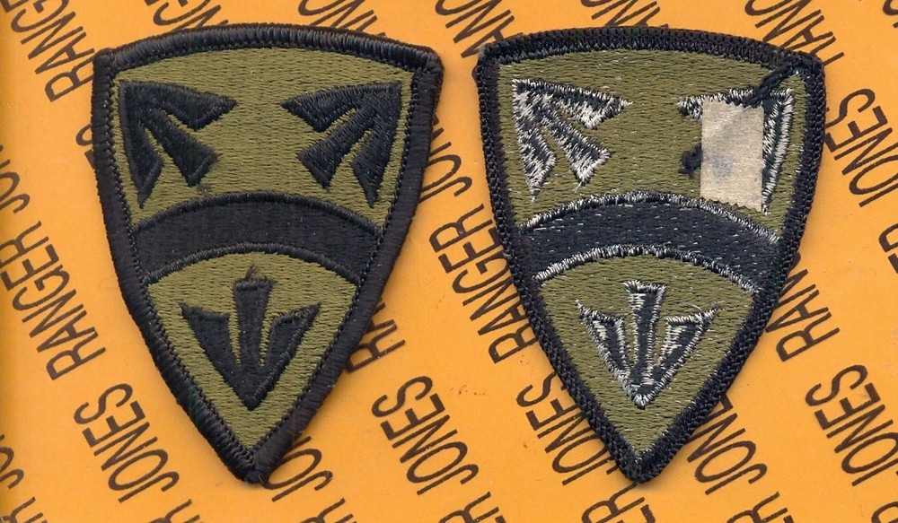 US Army 15th Support Brigade OD Green & Black BDU 2.75" uniform patch m/e