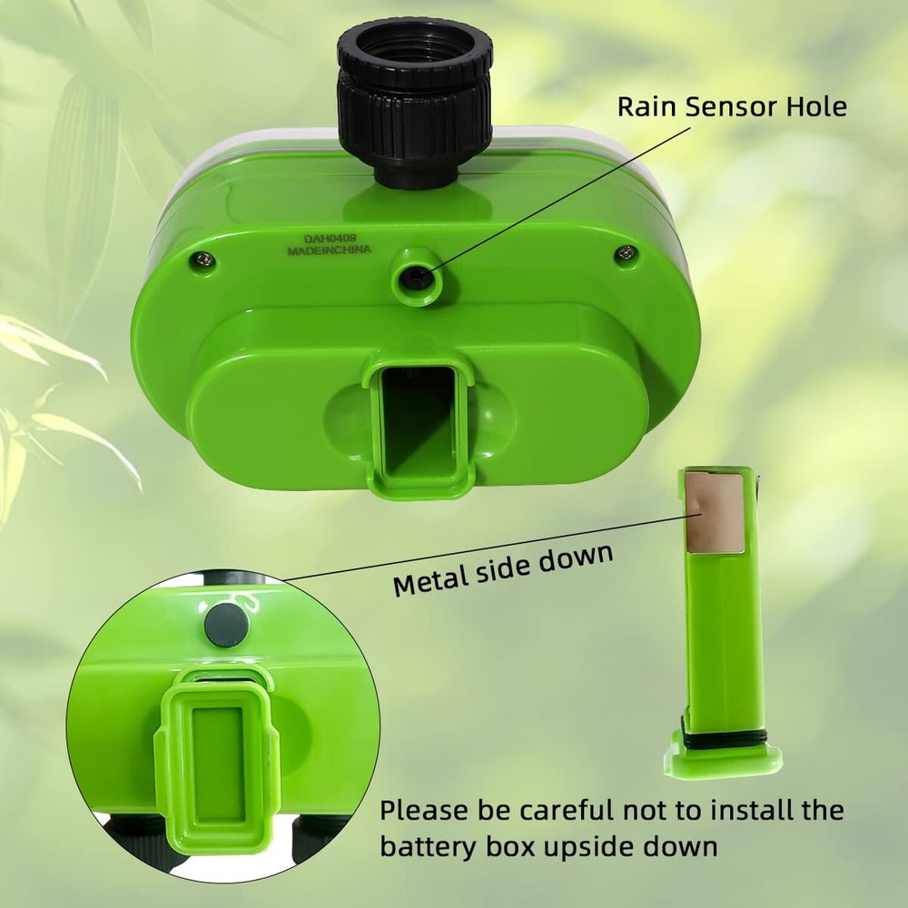 2 Outlet Garden Digital Electronic Water Timer Irrigation Controller for Gard...