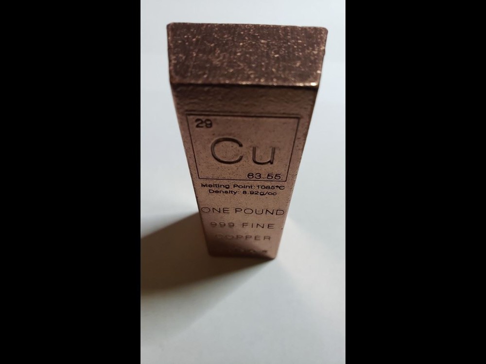 One Pound Solid Fine Copper Trapezoid Bar - Elemental Collection .999
