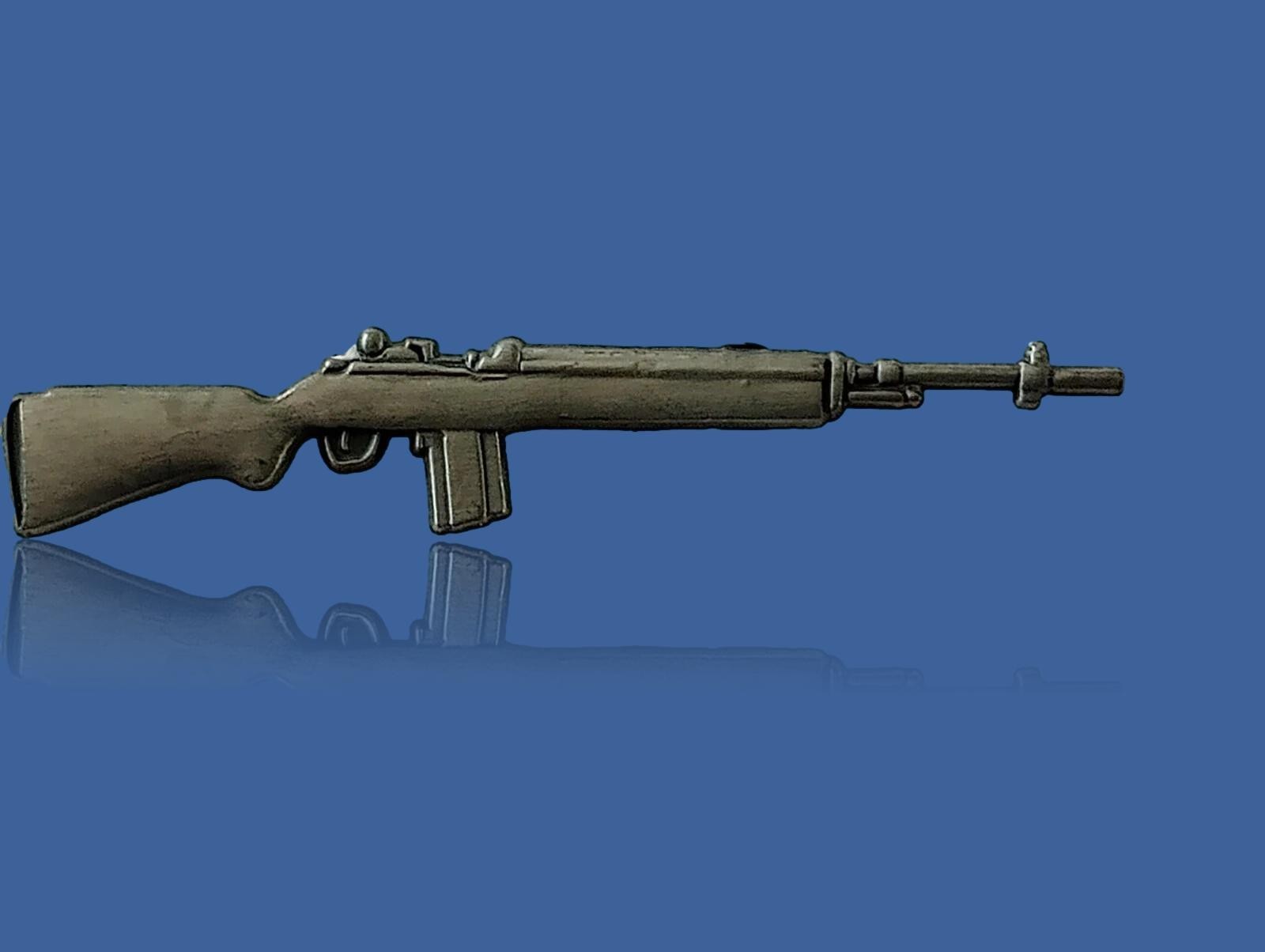 U.S MILITARY M-14 RIFLE METAL HAT PIN LAPEL PIN DOUBLE POST CLUTCH BACK