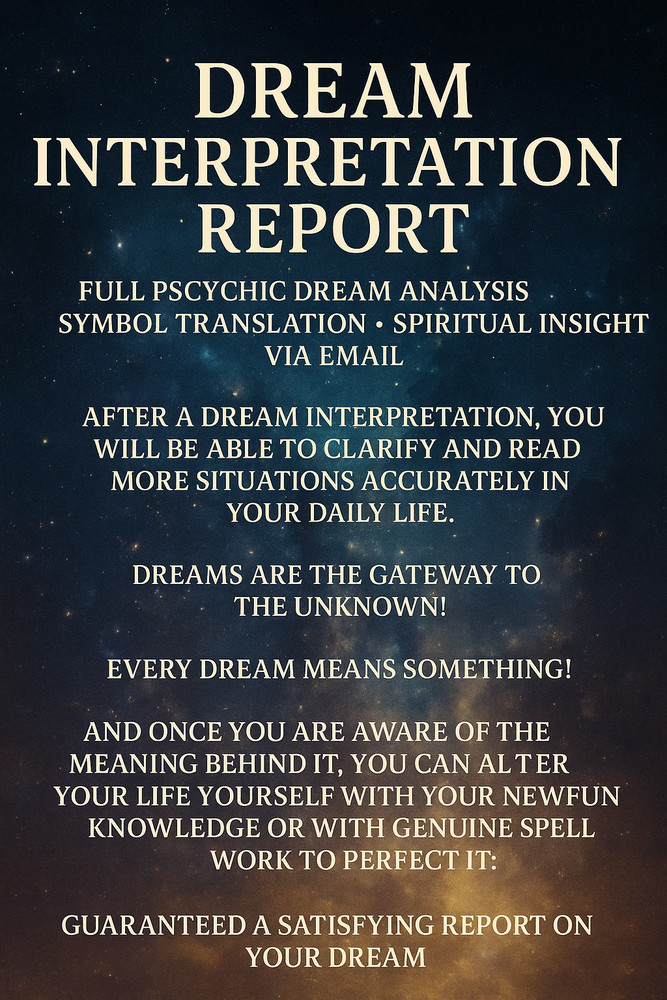 Dream Interpretation Report • Full Psychic Dream Analysis by Email