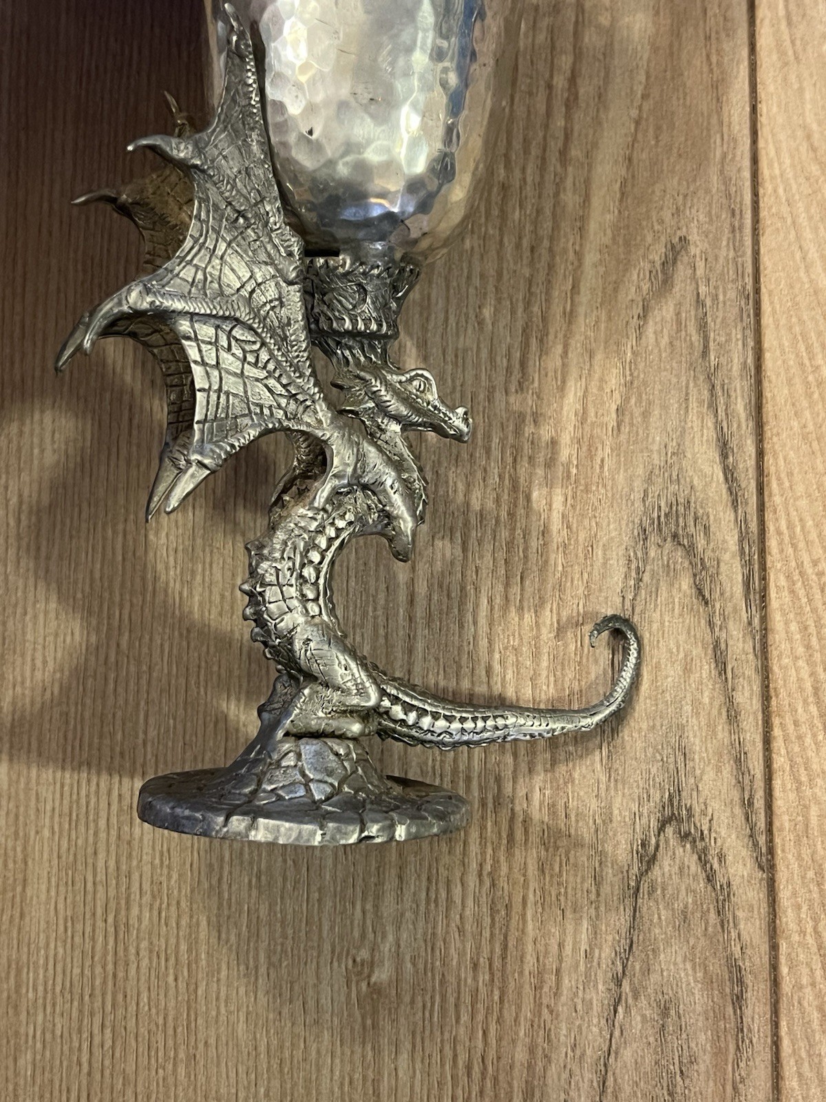Lot Of 2 Ballena Bay Pewter Dragon Chalice Goblet Cups 8" Fantasy Wizards