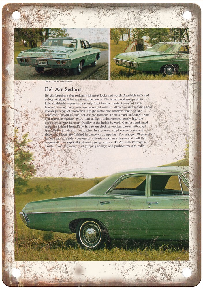 Vintage 1968 Chevrolet Auto Ad Retro Look Reproduction Metal Sign AM770
