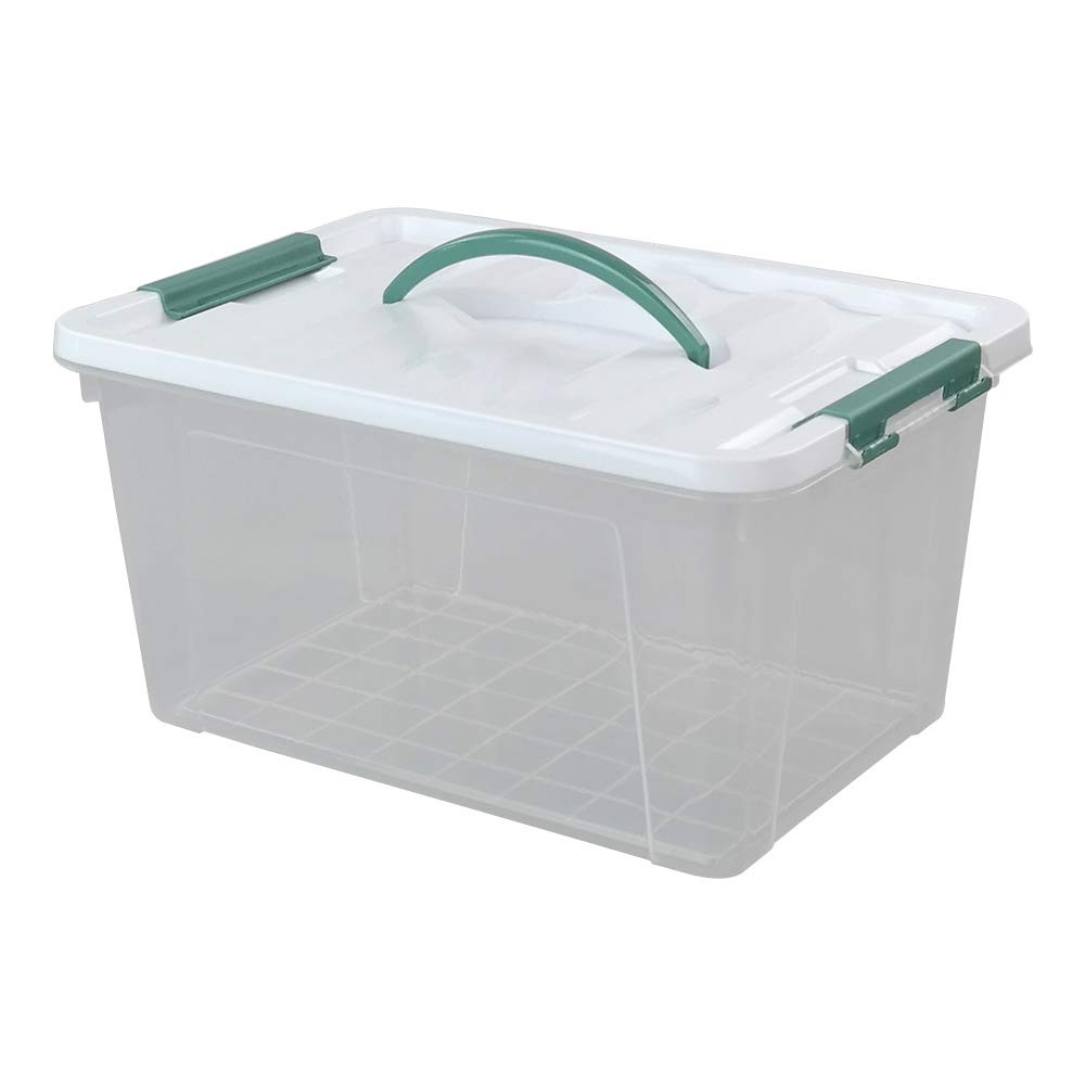 14 Quart Clear Storage Bins with Lid and Handle, Multipurpose Stackable Plast...