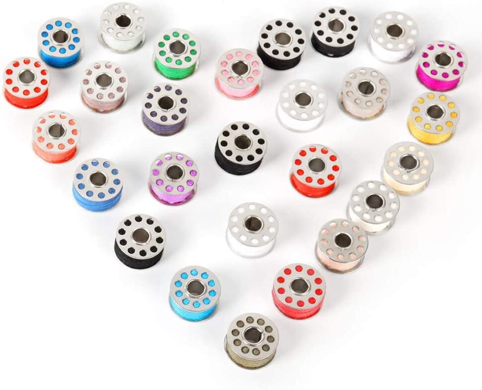 60PCS Mini Sewing Thread Spools and Bobbins Set for Sewing Machine, Hand Sewing